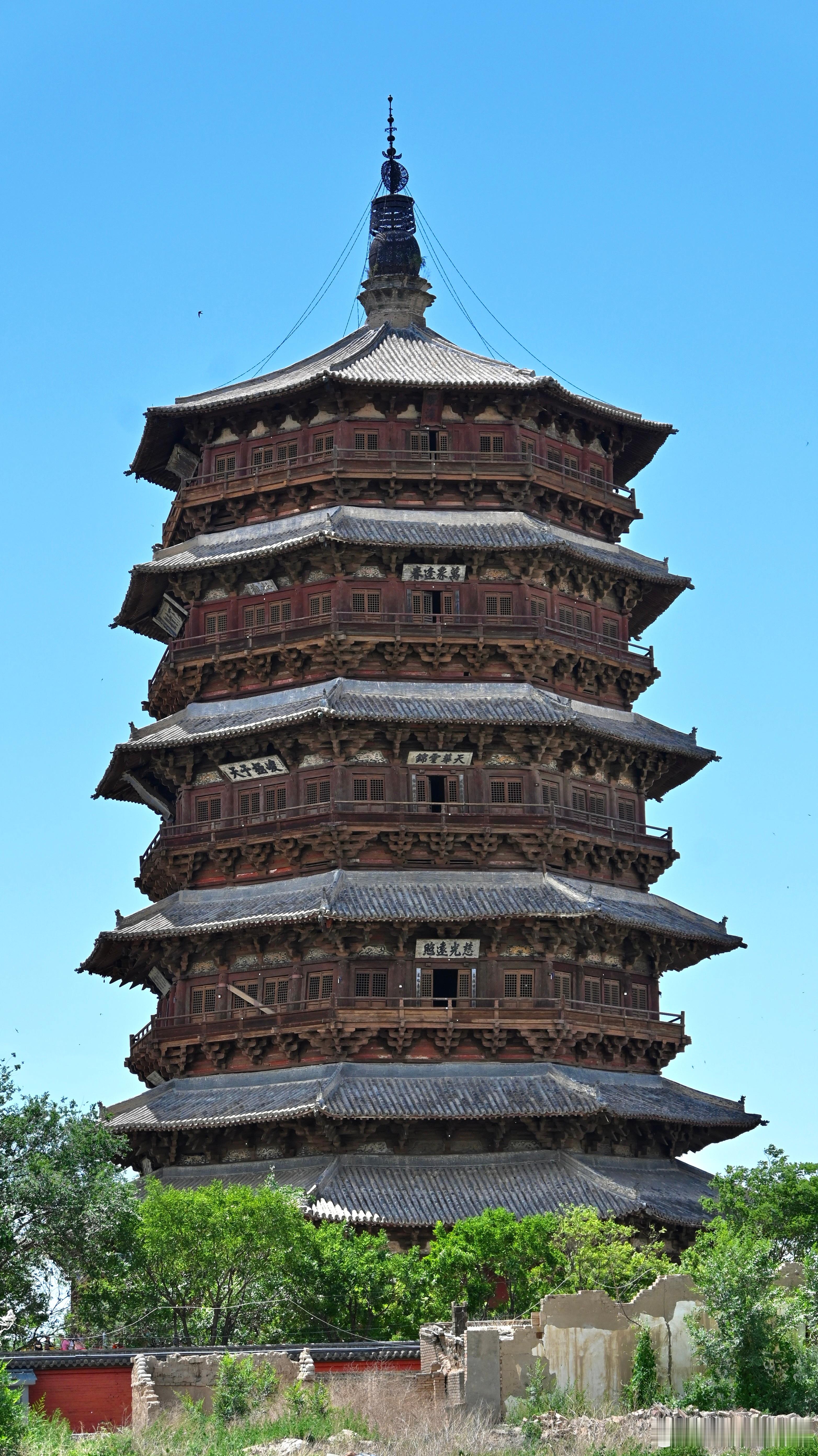 山西访古，还得是它，应县木塔。黑神话悟空山西取景地之一 木塔斗栱知识木塔一层壁画