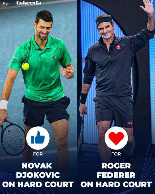 费德勒和德约科维奇硬地到底谁更强？
已知硬地大满贯：费德勒11个，德约14个
硬