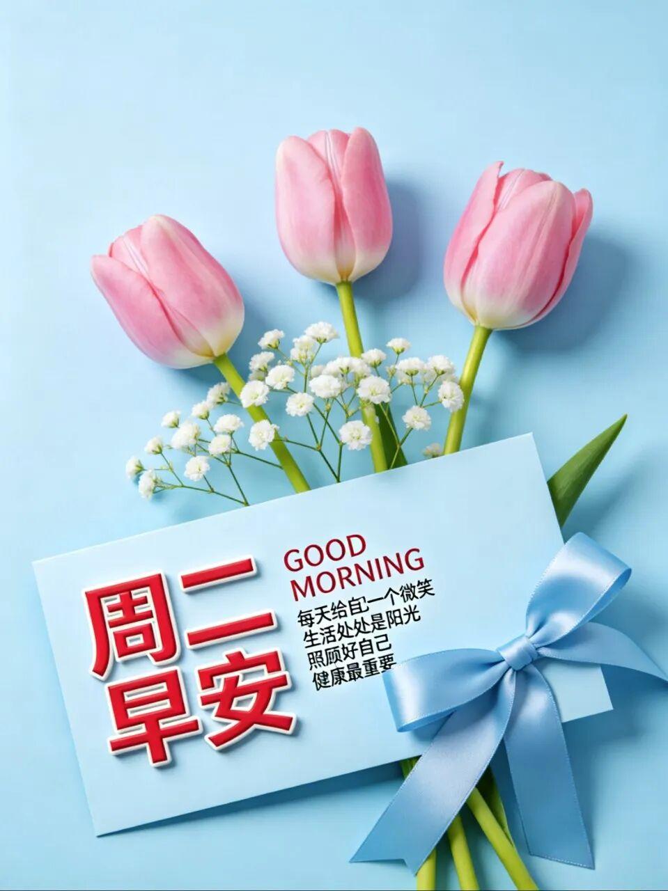 周二早安 ☀️ 今天是 ₆月₁₆日，清晨的空气里，藏着生活的解药 🕊️好好吃饭