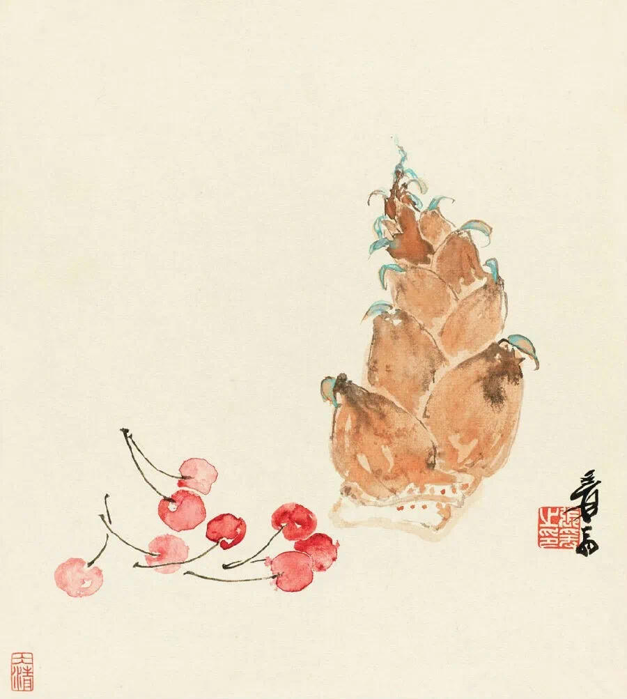 【张大千笔下的蔬菜水果，让人垂涎欲滴】-图｜张大千《果蔬图册》遇见艺术新城事