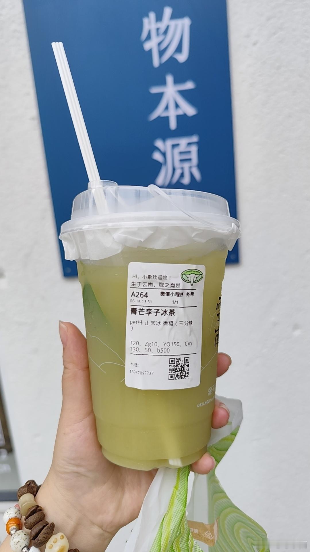 我又想喝象子茶铺的青芒李子冰茶了，好想念