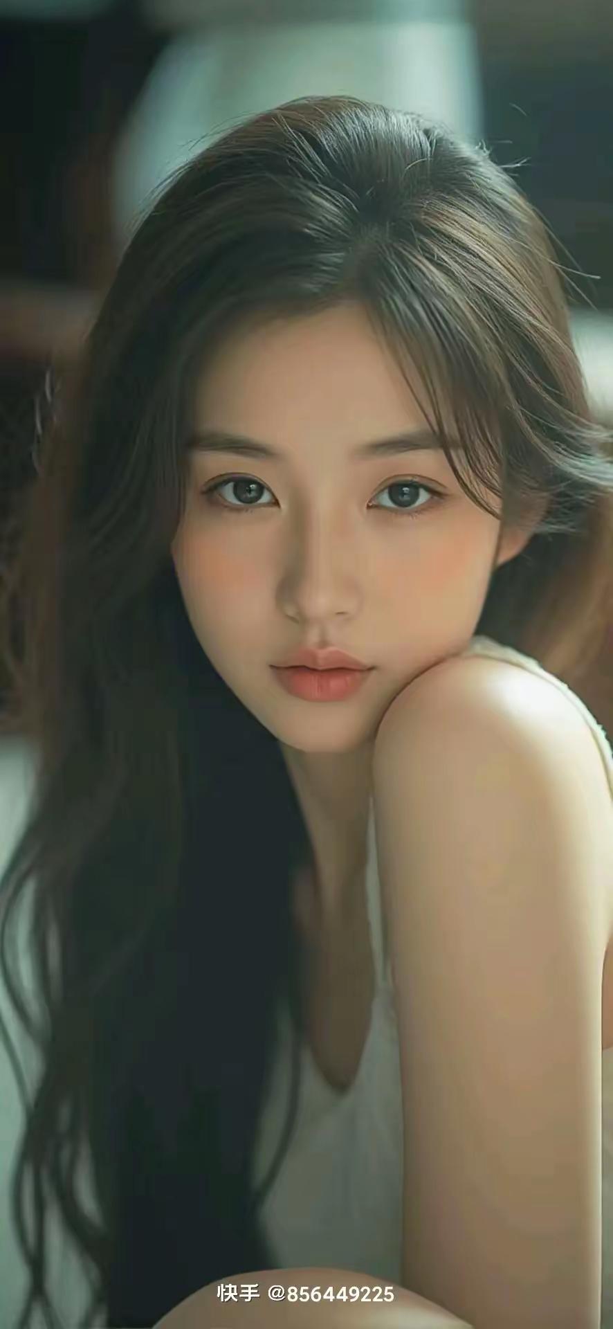 温柔眼神，长发飘逸，少女心满满🍀🍎🌟