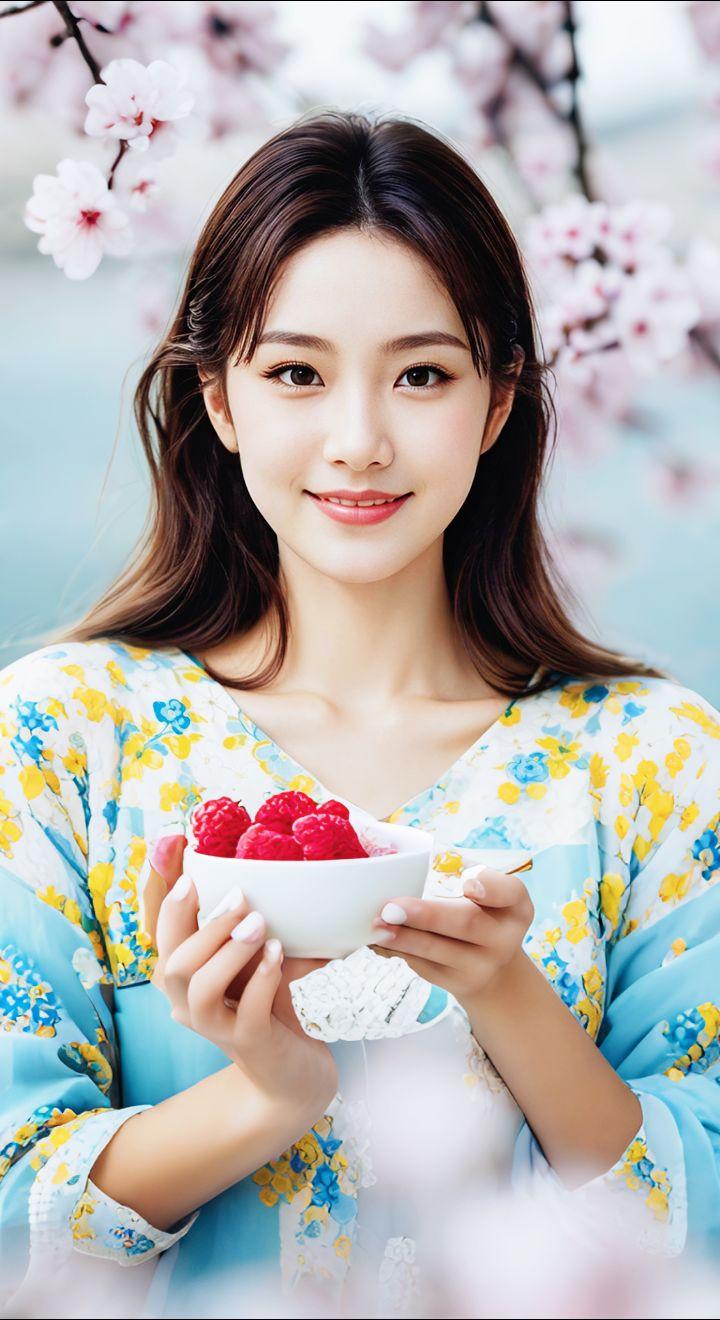 AI扩图 AI淡蓝杏黄雅照