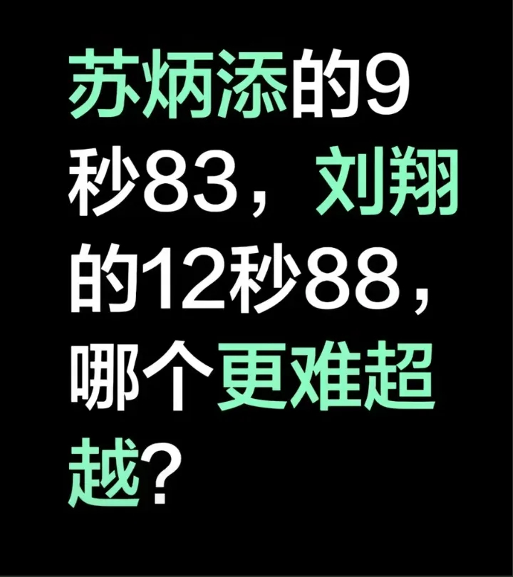 苏炳添的9秒83和刘翔的12秒88哪个更难超越？ 