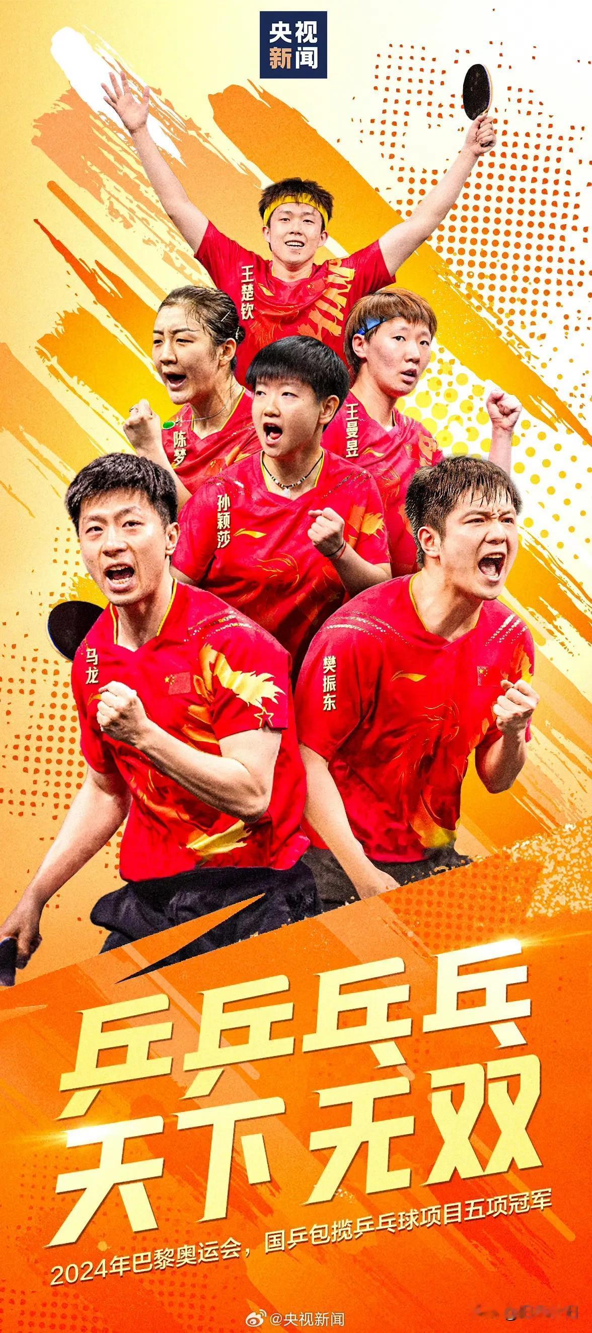 国乒也完成包揽五金！虽然结果不出所料，但这一路上说实话也是充满了艰辛！

#巴黎
