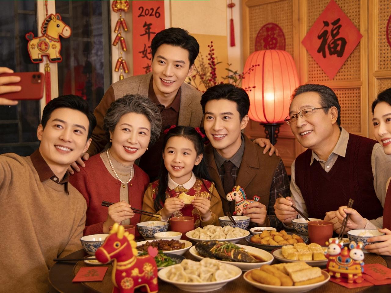 新年最美的模样，不过是家人闲坐，灯火可亲。
吃一顿团圆饭，聊几句家常话，
见一见