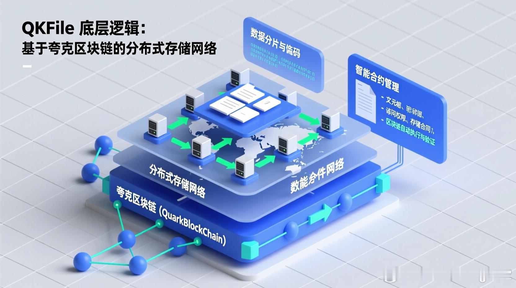 QKFile（夸克分布式文件系统）的底层逻辑，它本质上是一个构建在夸克区块链（Q