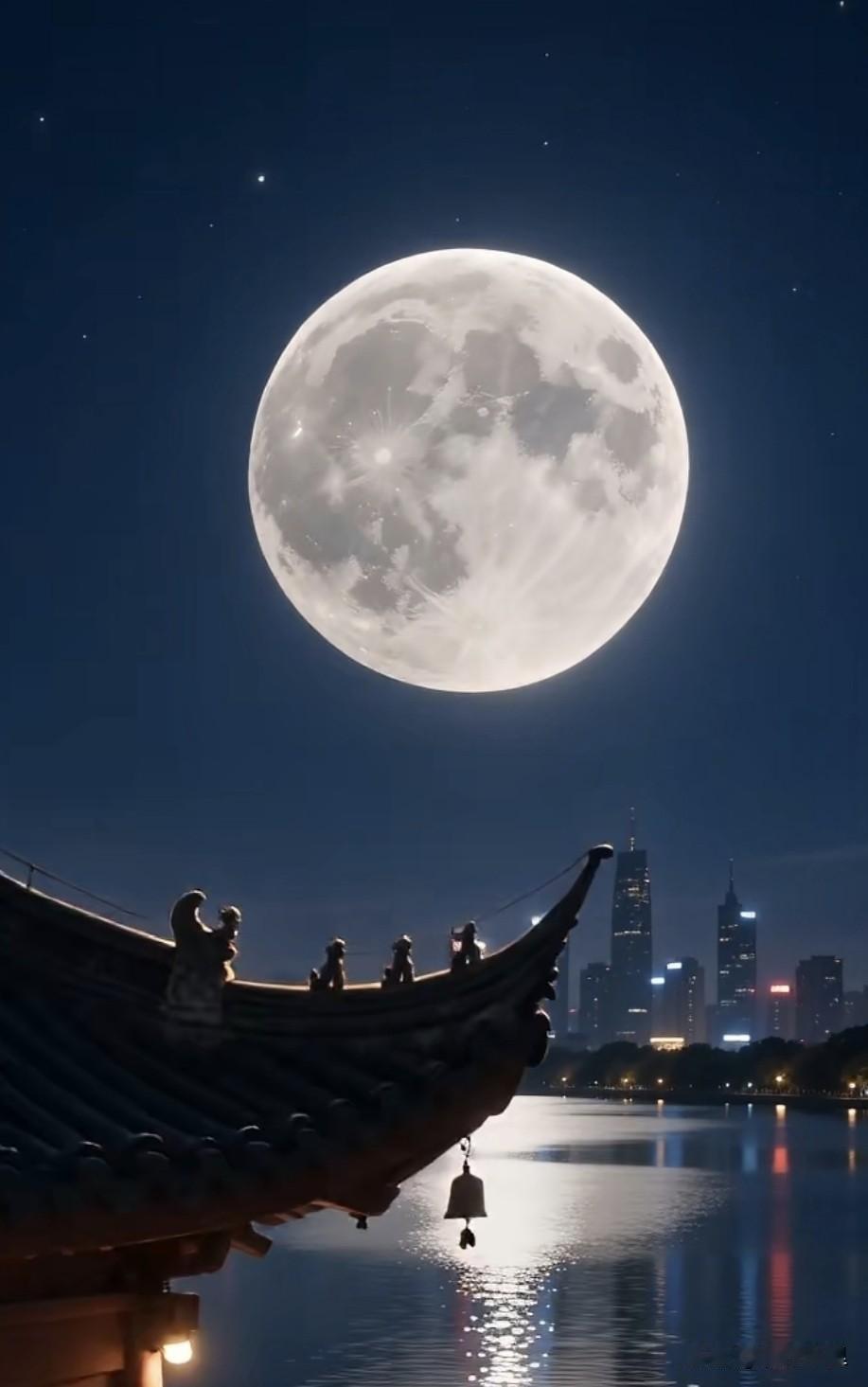 中秋望月
皓月出东山，清辉满人间。
桂影婆娑，玉露清寒，
谁挂冰轮在九天？

举