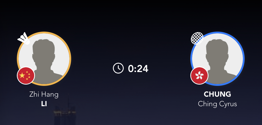 8进4：李知航🇨🇳 15-4、15-7 🇭🇰钟晴下轮对手：吴子晟🇨🇳