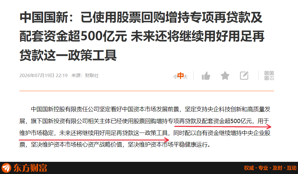 中国国新：已使用股票回购增持专项再贷款及配套资金超500亿元 未来还将继续用好用