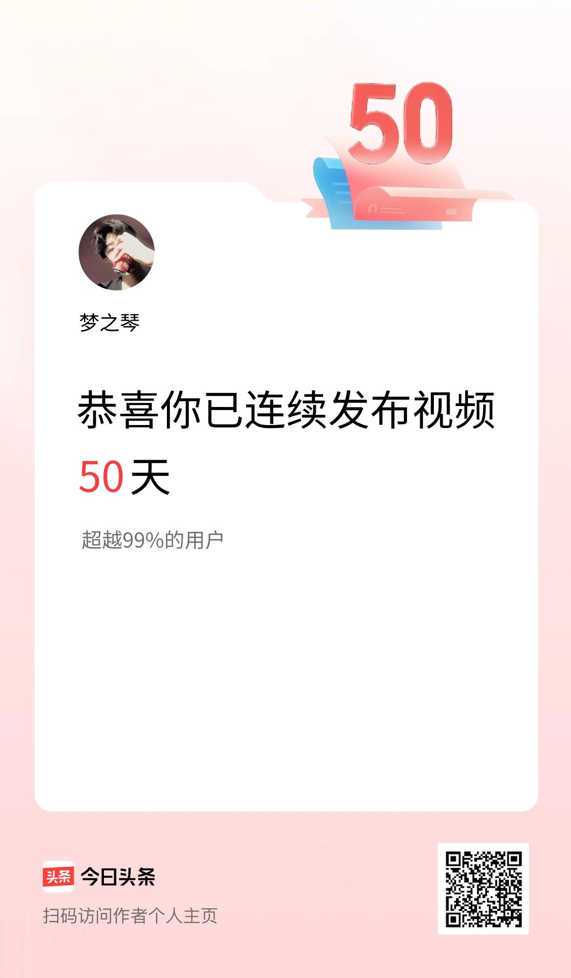 我在头条连续视频投稿50天