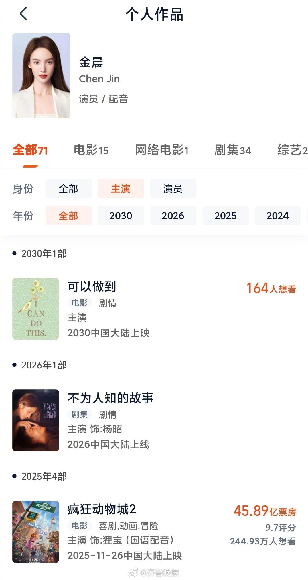 【#百亿票房演员含金量究竟有多高#】2月24日，演员沈腾主演作品累计斩获超400