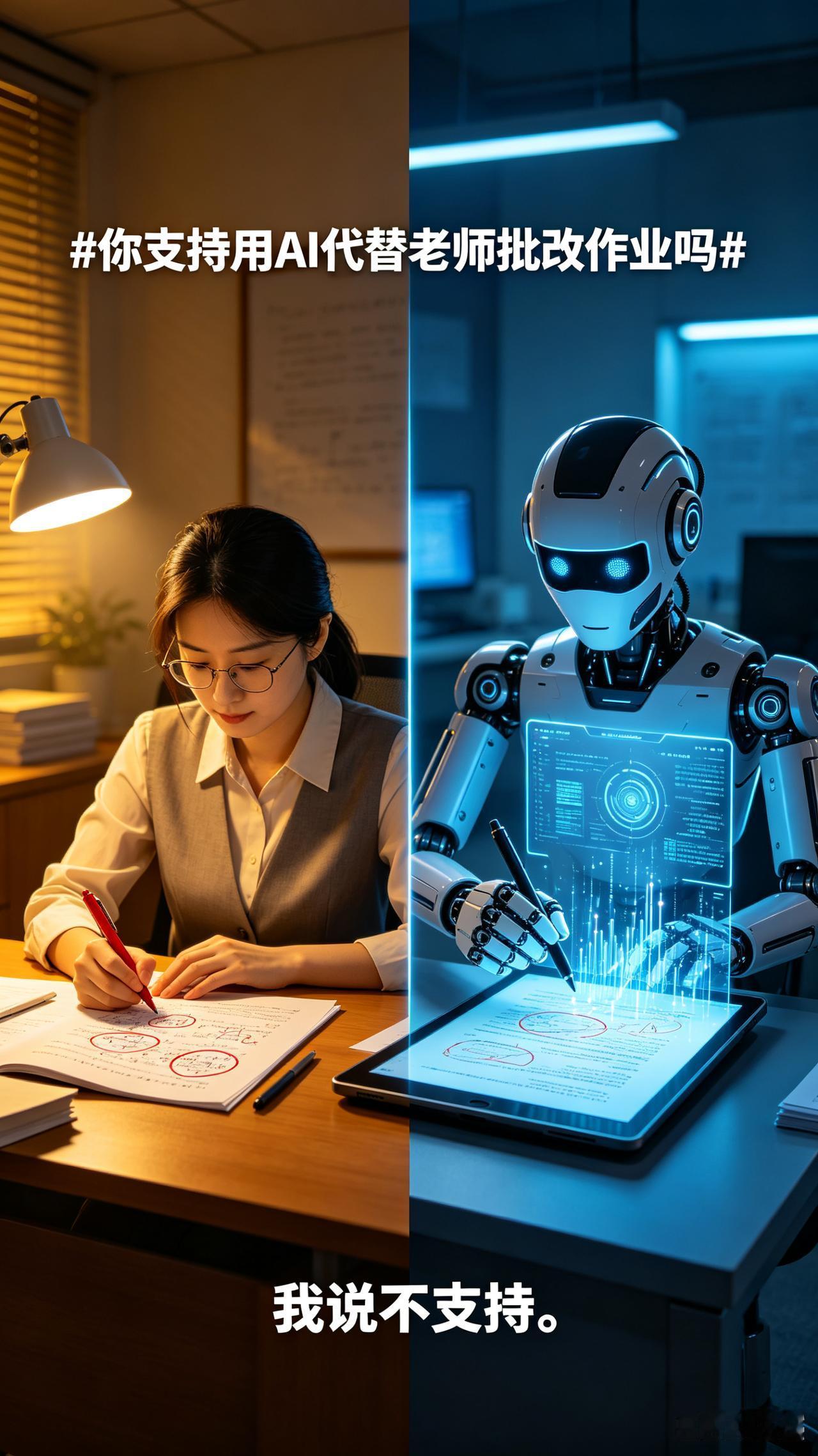 AI 代替老师批改作业吗 坚决不支持
我始终不认同用AI完全代替老师批改作业，A