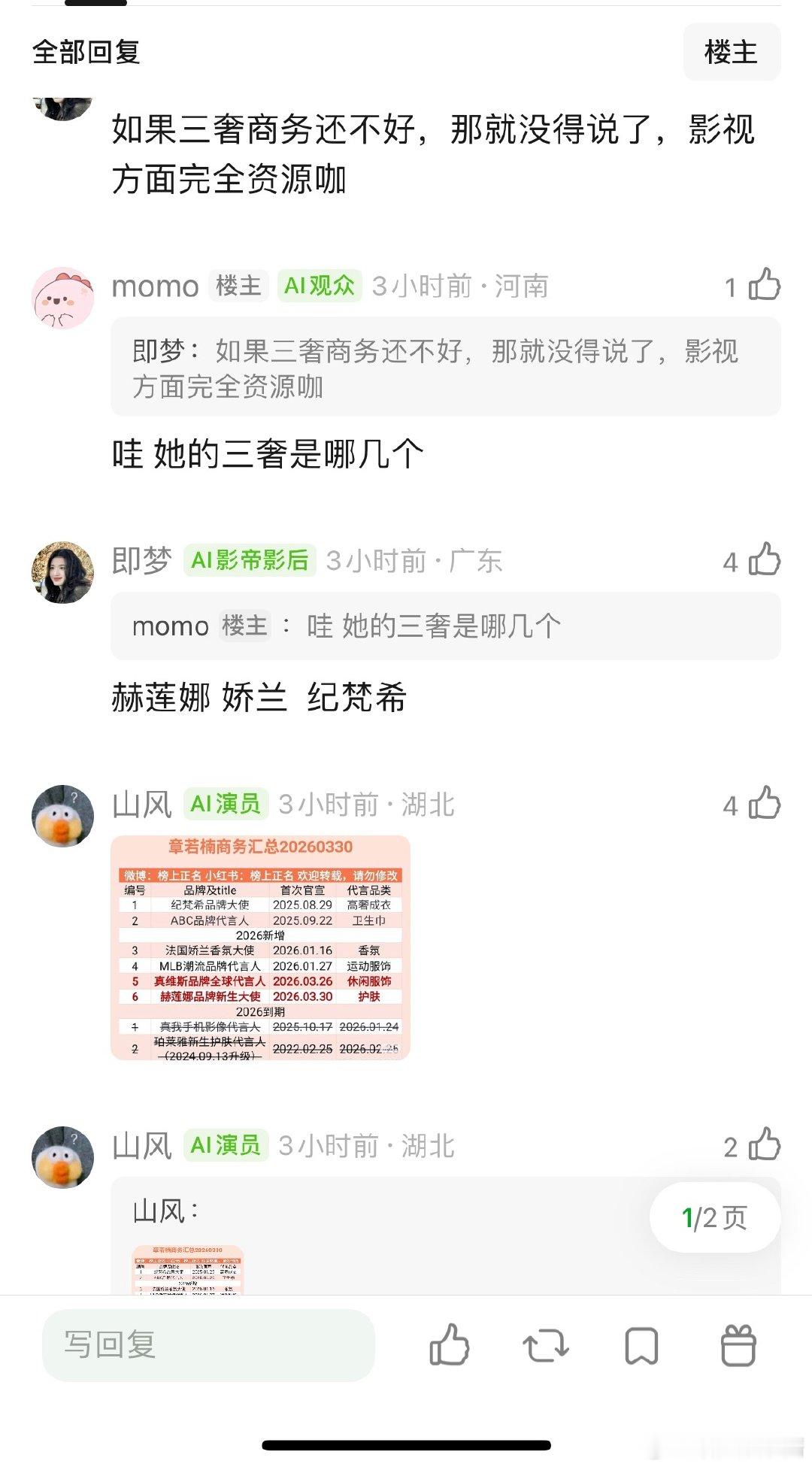 章若楠的影视资源和商务怎么样？ 