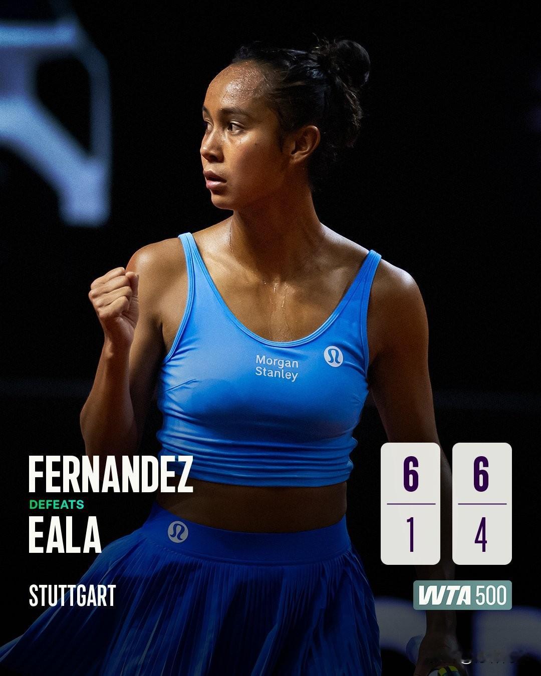 WTA500斯图加特
🇨🇦费尔南德斯6-1/6-4伊埃拉🇵🇭
给了菲律宾