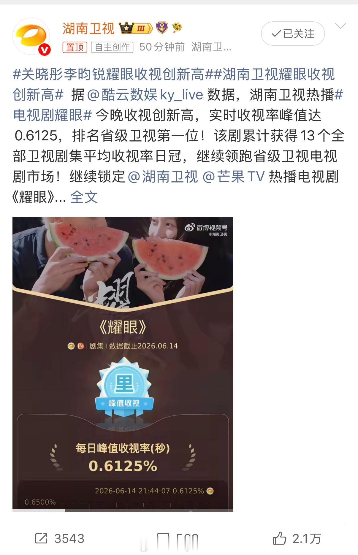 从互相试探到满心欢喜，两人的感情线细腻又好嗑，《耀眼》收视创新高，嗑糖追剧两不误