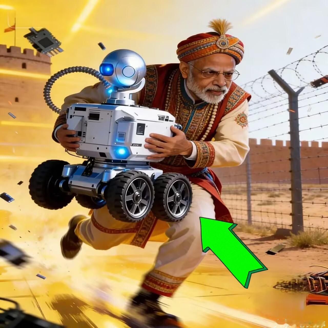 有印度媒体渲染称：“中国部署的边境执勤机器人可能被印度士兵抱走研究！”而中国边防