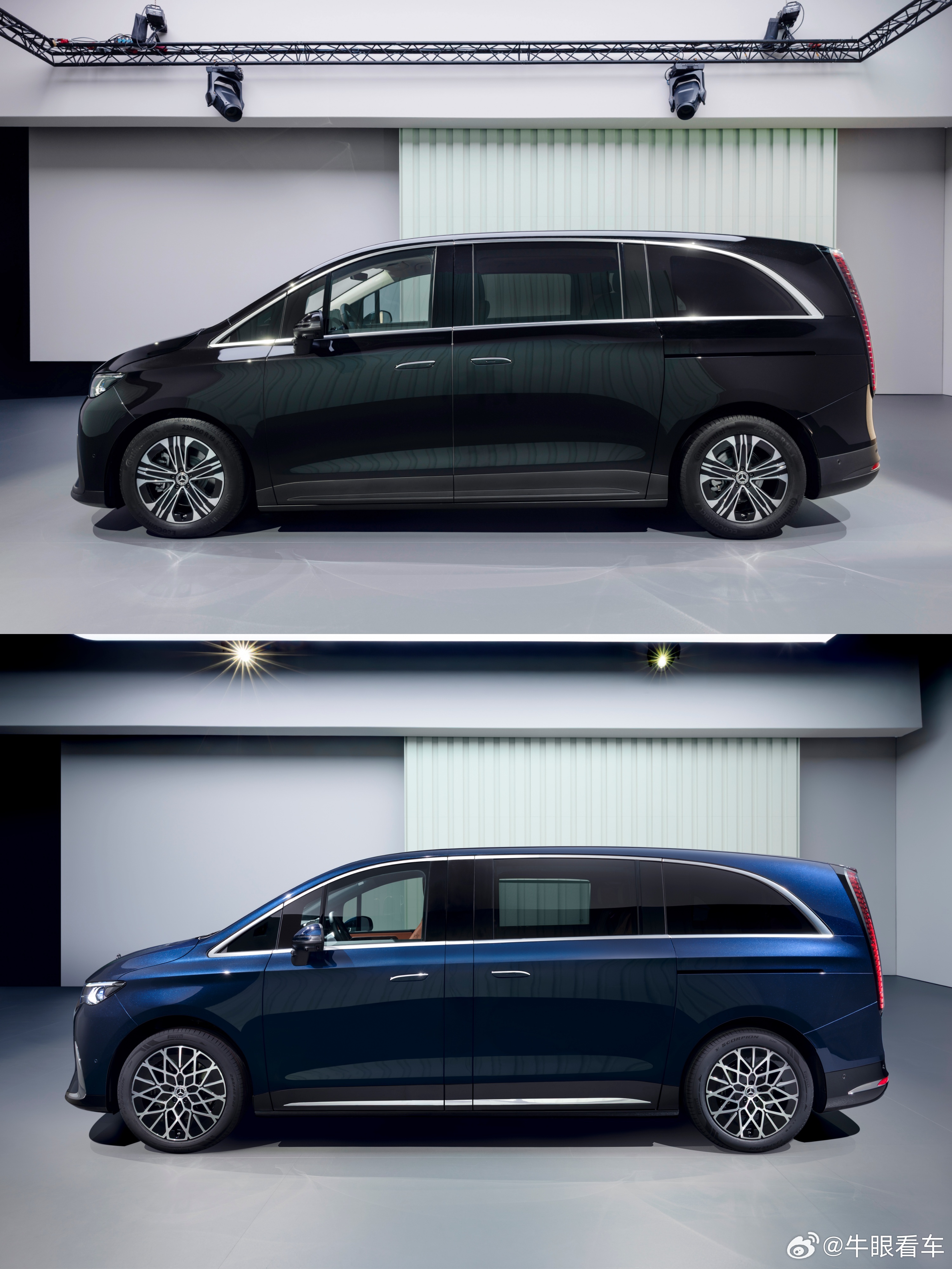 VLE的两个轴距，在B柱部分很明显 奔驰号外 标准版：5309mm、轴距3342