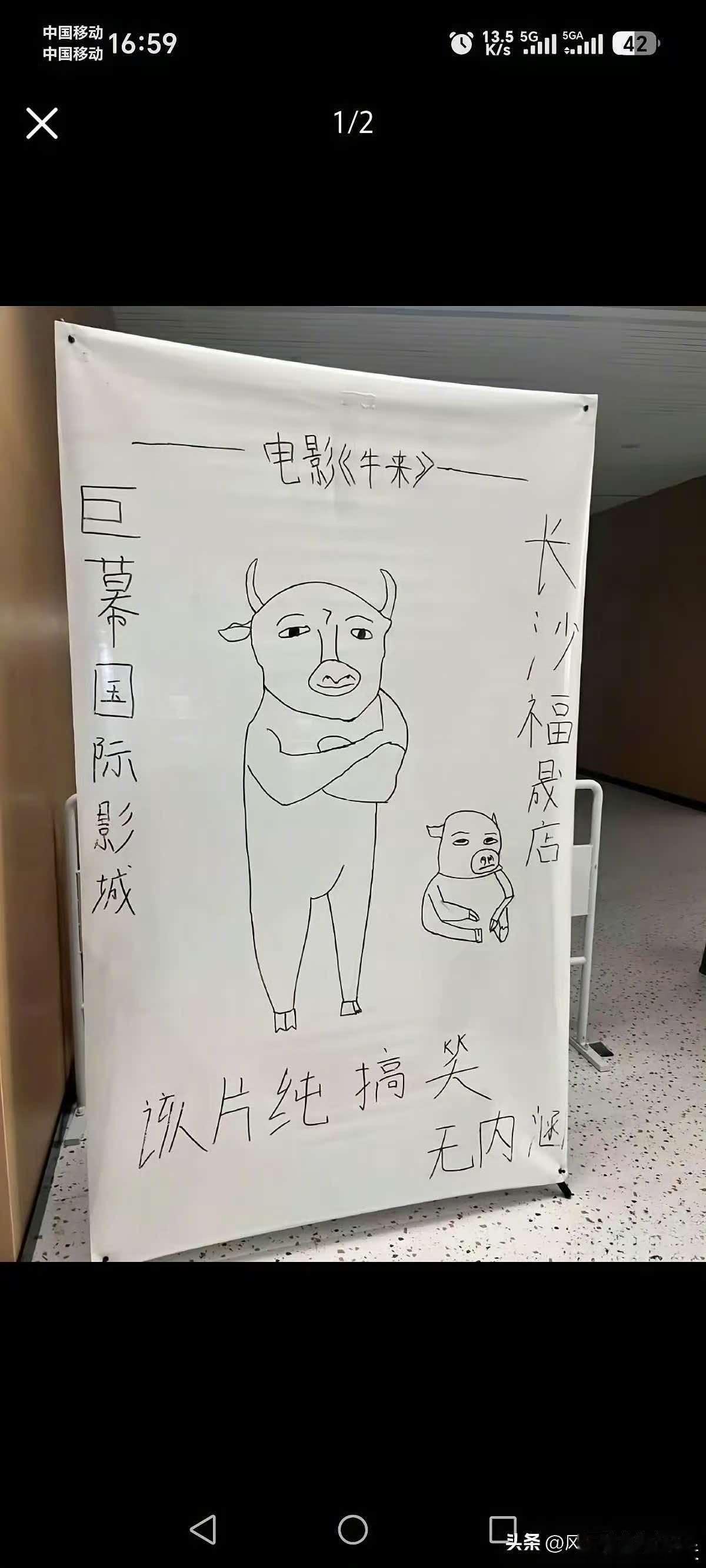 电影抽象电影院的海报也抽象是不是确实没有文宣费用，只能电影院手工画海报。导演回应