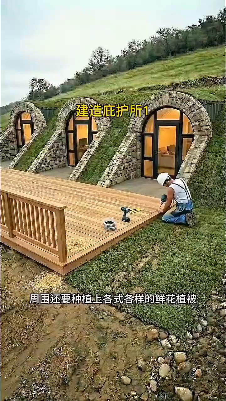建造庇护所1。
谁能想得到小伙放假回家第一件事竟是在土坡下方摆放3个集装箱。
·