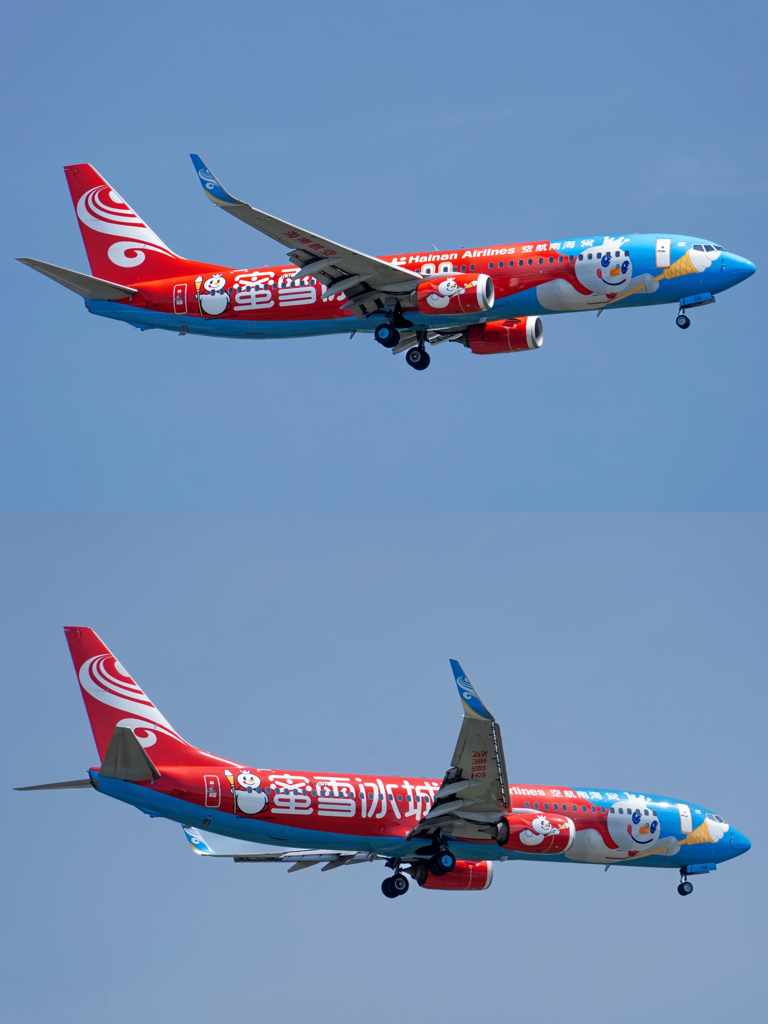 海航三架737全新彩绘全部集齐～