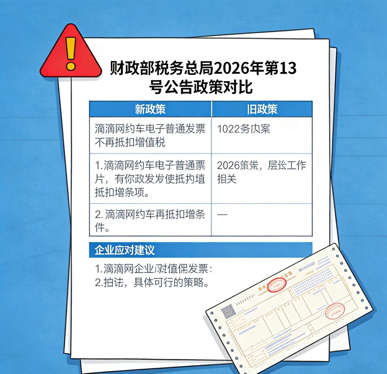 紧急提醒！2026年起，滴滴发票不能抵税了！
 
刚刷到第一财经的消息，今年起，