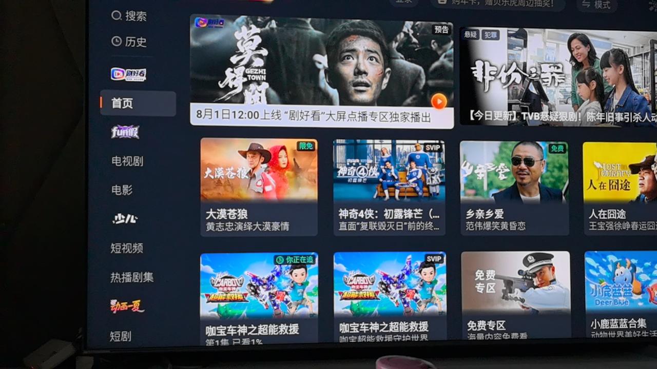下载了一个华数TV，搞定了，坐等8月1日莫得闲上线大屏