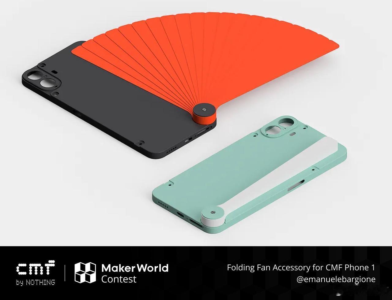 CMF Phone1的概念后盖设计：折扇夏天这个设计还很实用[doge] ​​​
