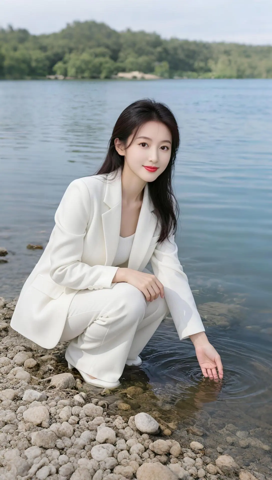 AI湖畔优雅写真 随变ai随便玩