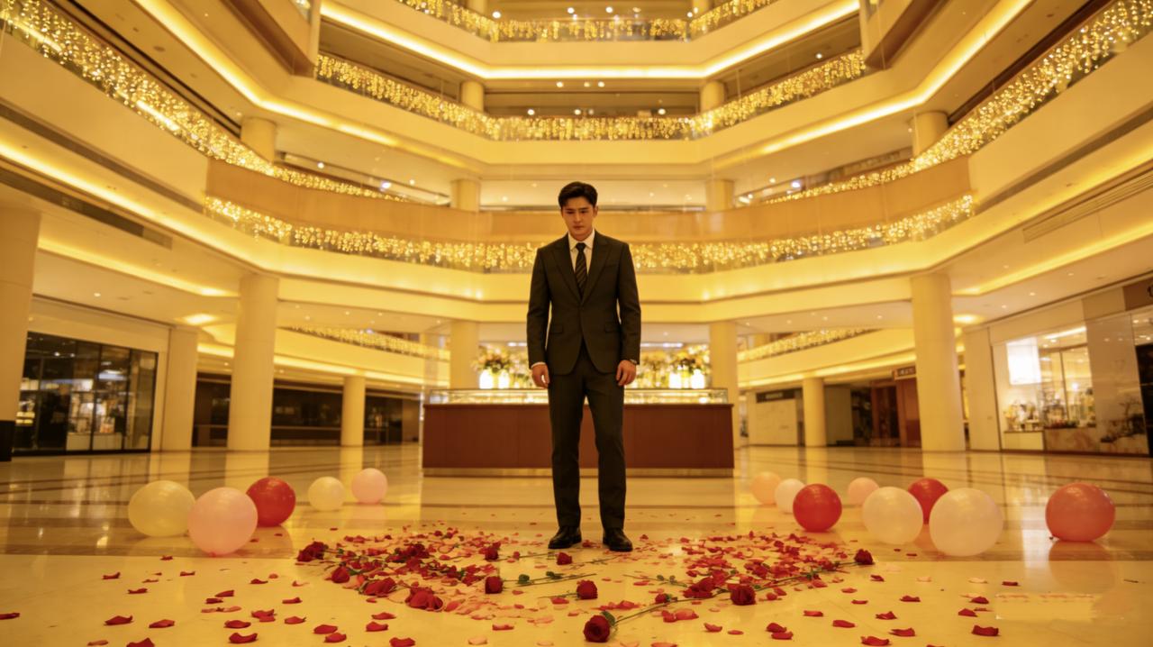 何安求婚失败了。
他在商场中庭摆了玫瑰和气球，单膝跪下时，女友林茜的手机响了。她