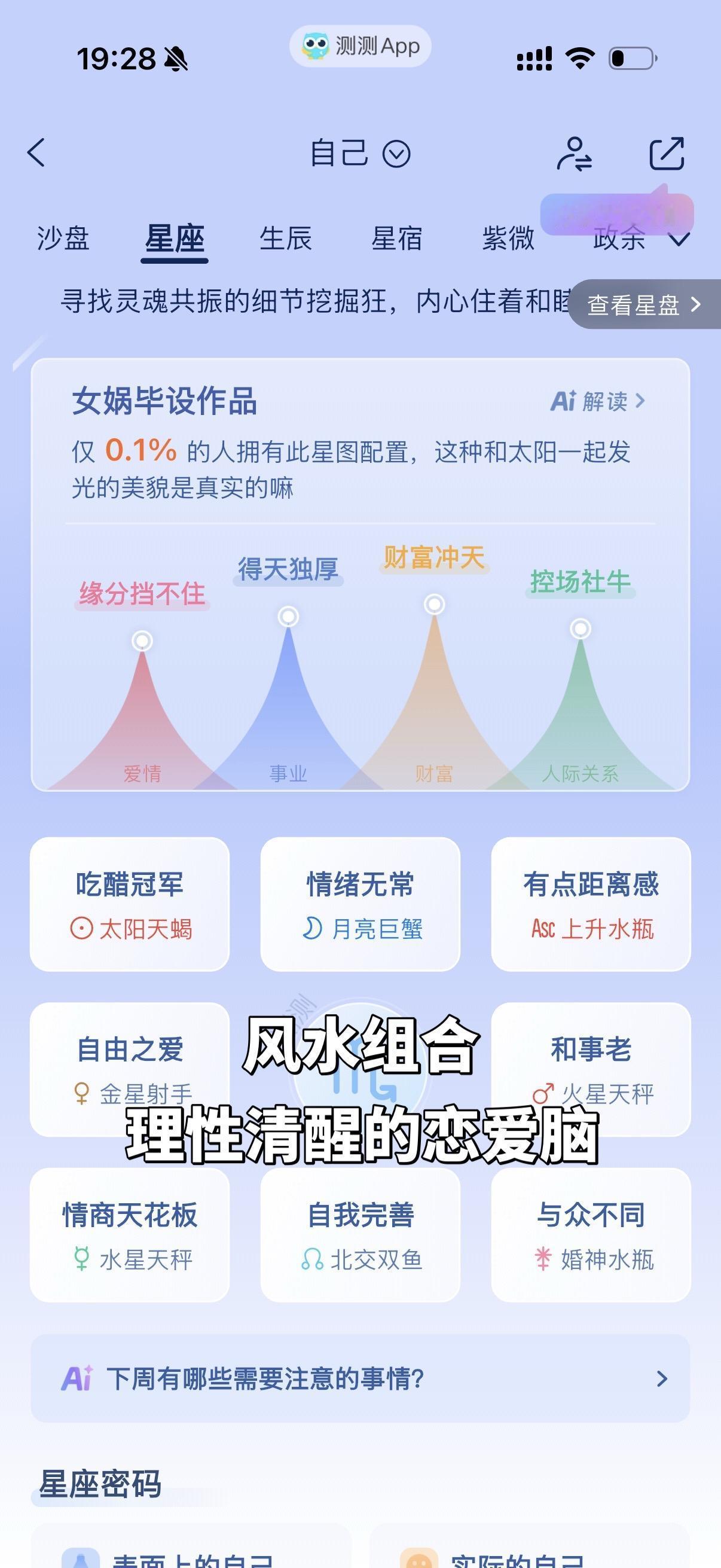 感性和理性并存，清醒的恋爱脑，喜欢自己谈