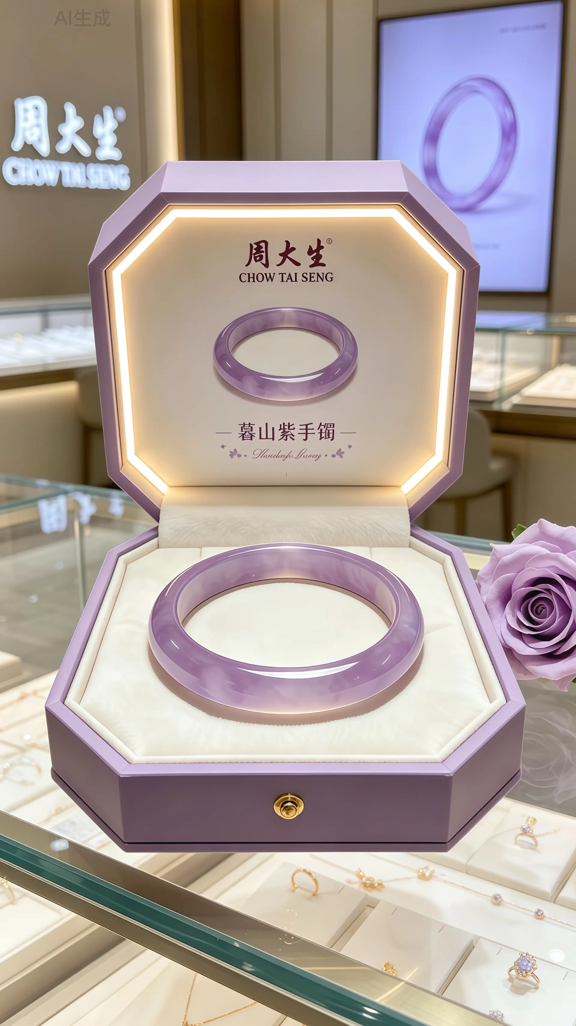 手镯母亲节礼物520礼物 周大生 首饰
