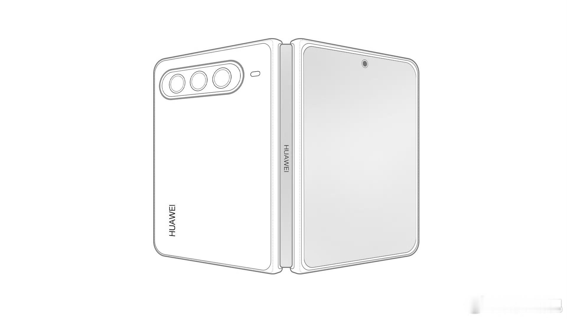 华为大阔折设计图曝光尺寸方面，内屏约为 7.69 英寸（一代为 6.3 英寸），