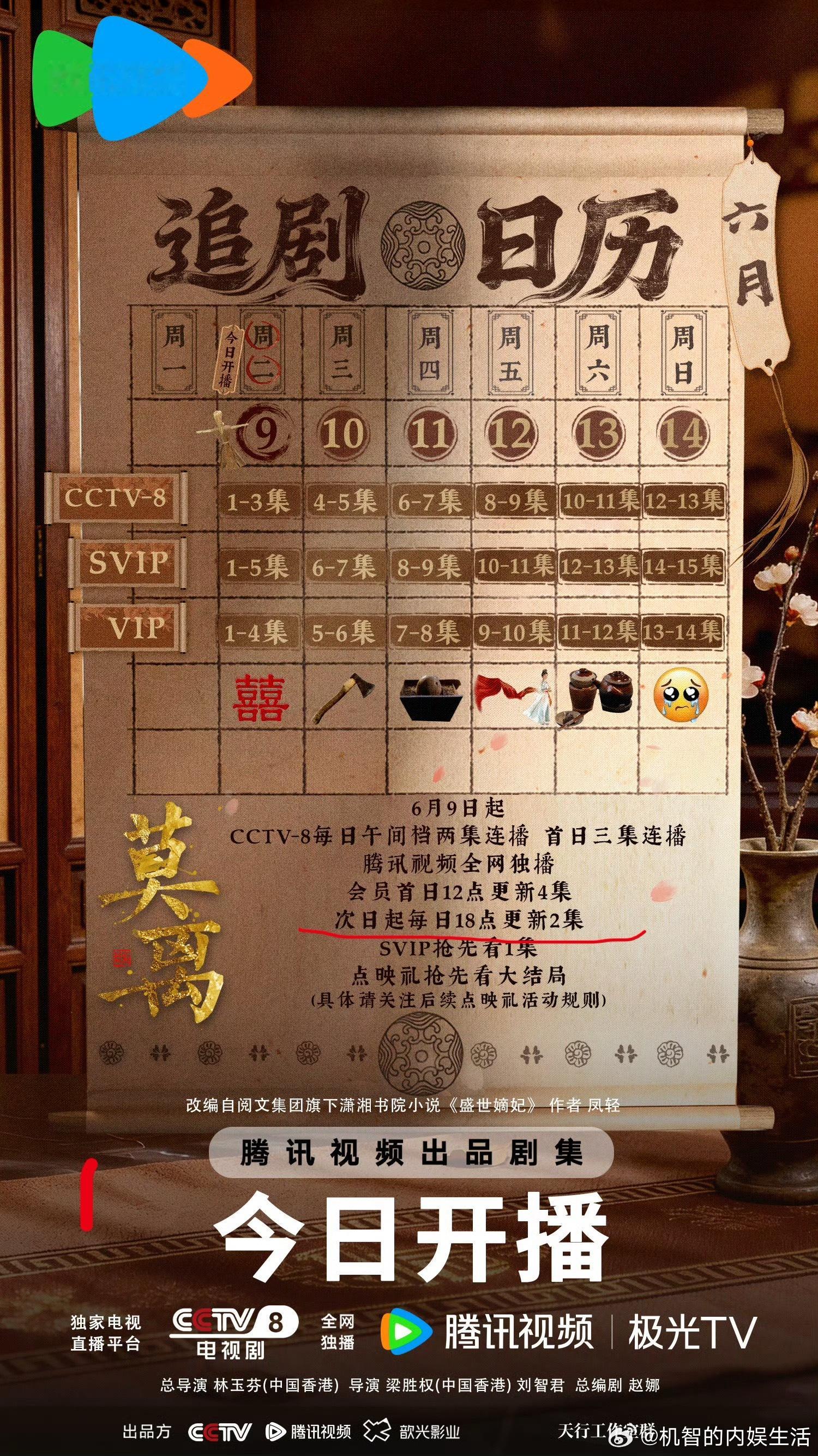白鹿粉丝维权成功了！！莫离改排播了，只有首日是12点更新，次日后都是下午6点更新