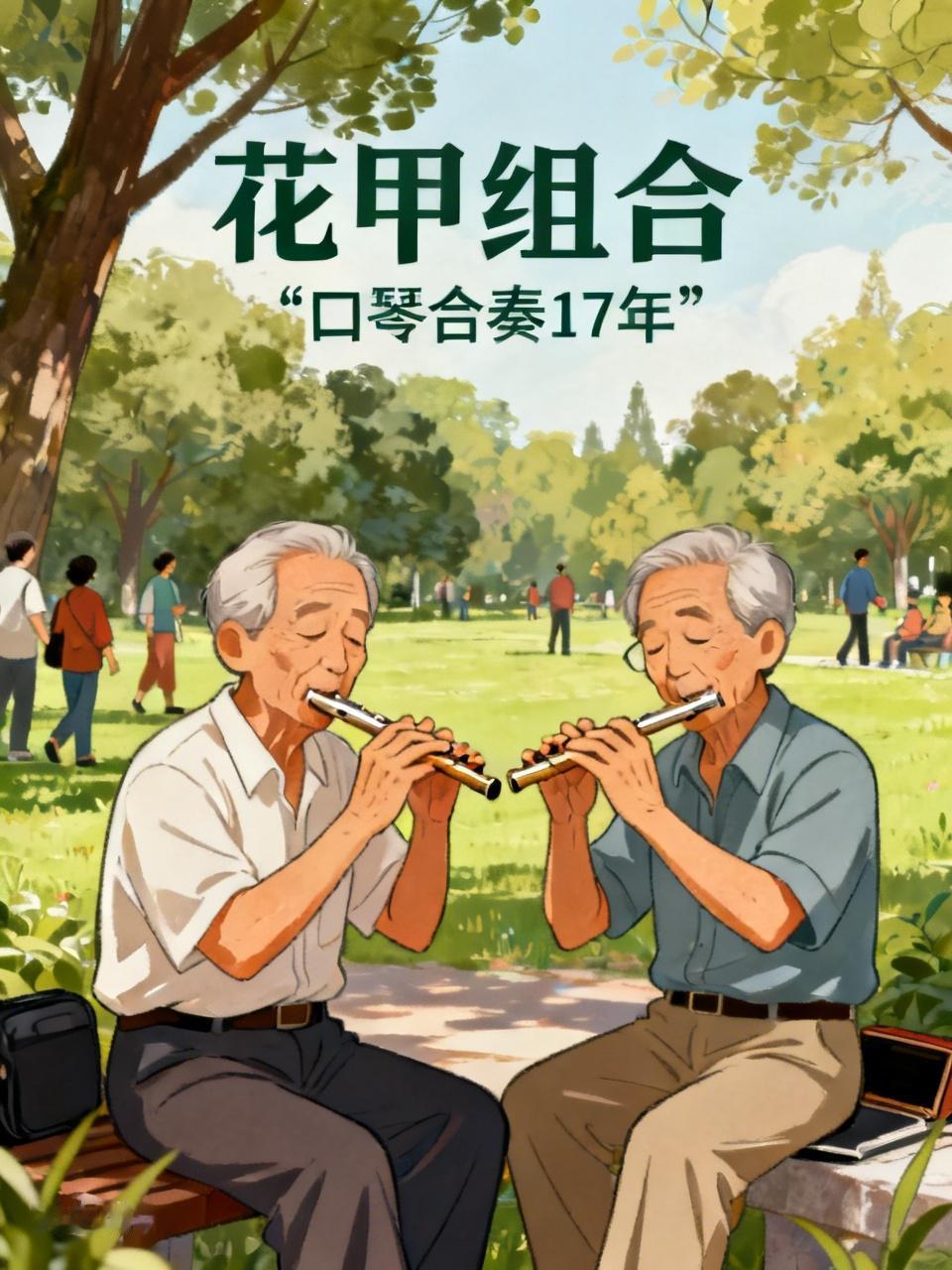 最近网上有对超火的“花甲组合”，俩大爷在北京莲花池公园口琴合奏17年啦！他俩年龄
