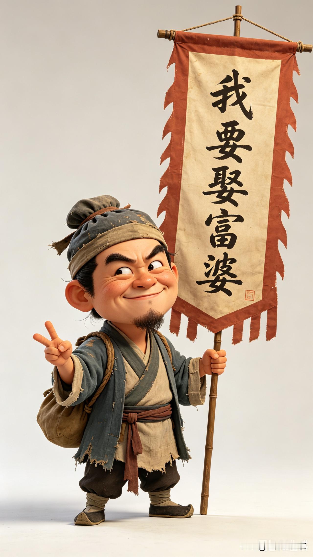 打油诗.志在富婆

原创/老陈爱分享

布衣烂衫志气高，
大旗一展胆气豪。
不求