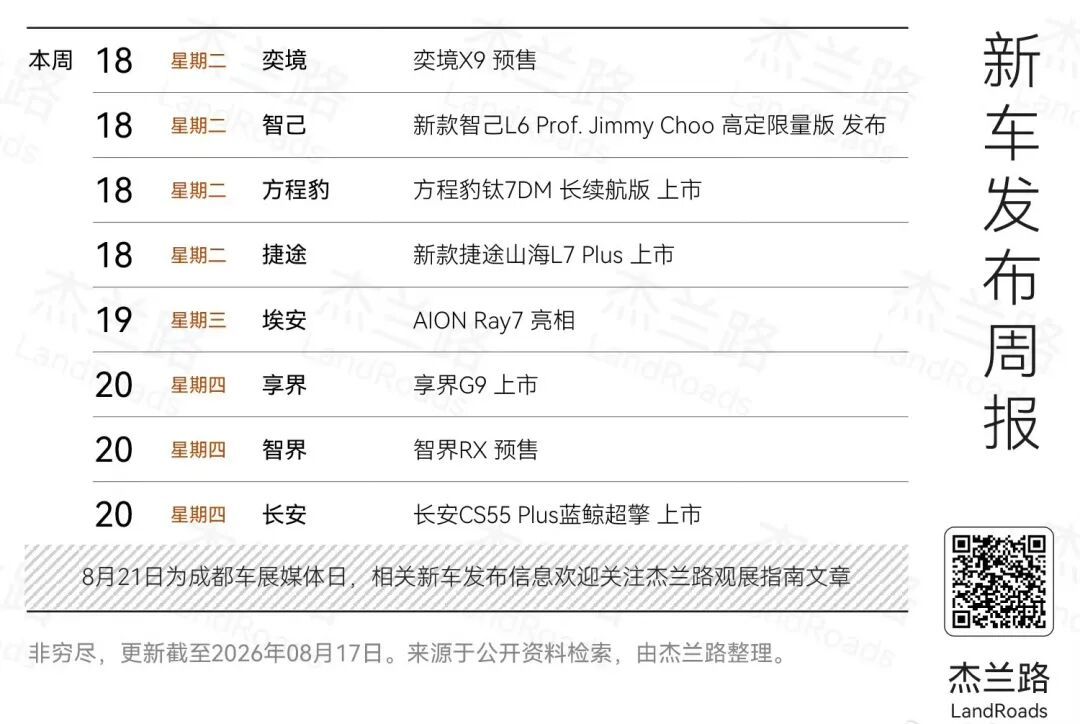 本周新车预告⬇️有没有你们关注的？