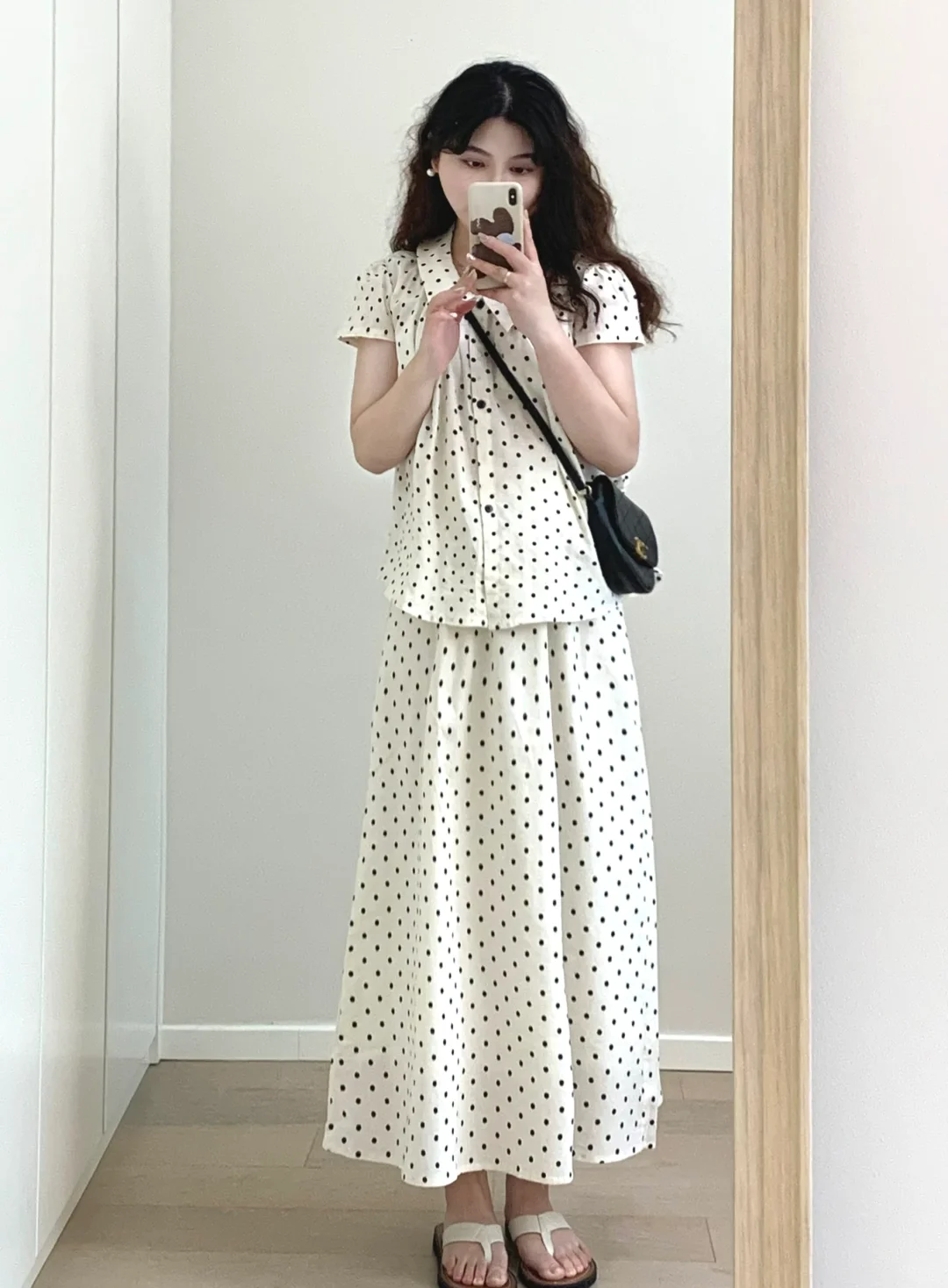 ⚫️⚪️自由自在的波点套装裙子～