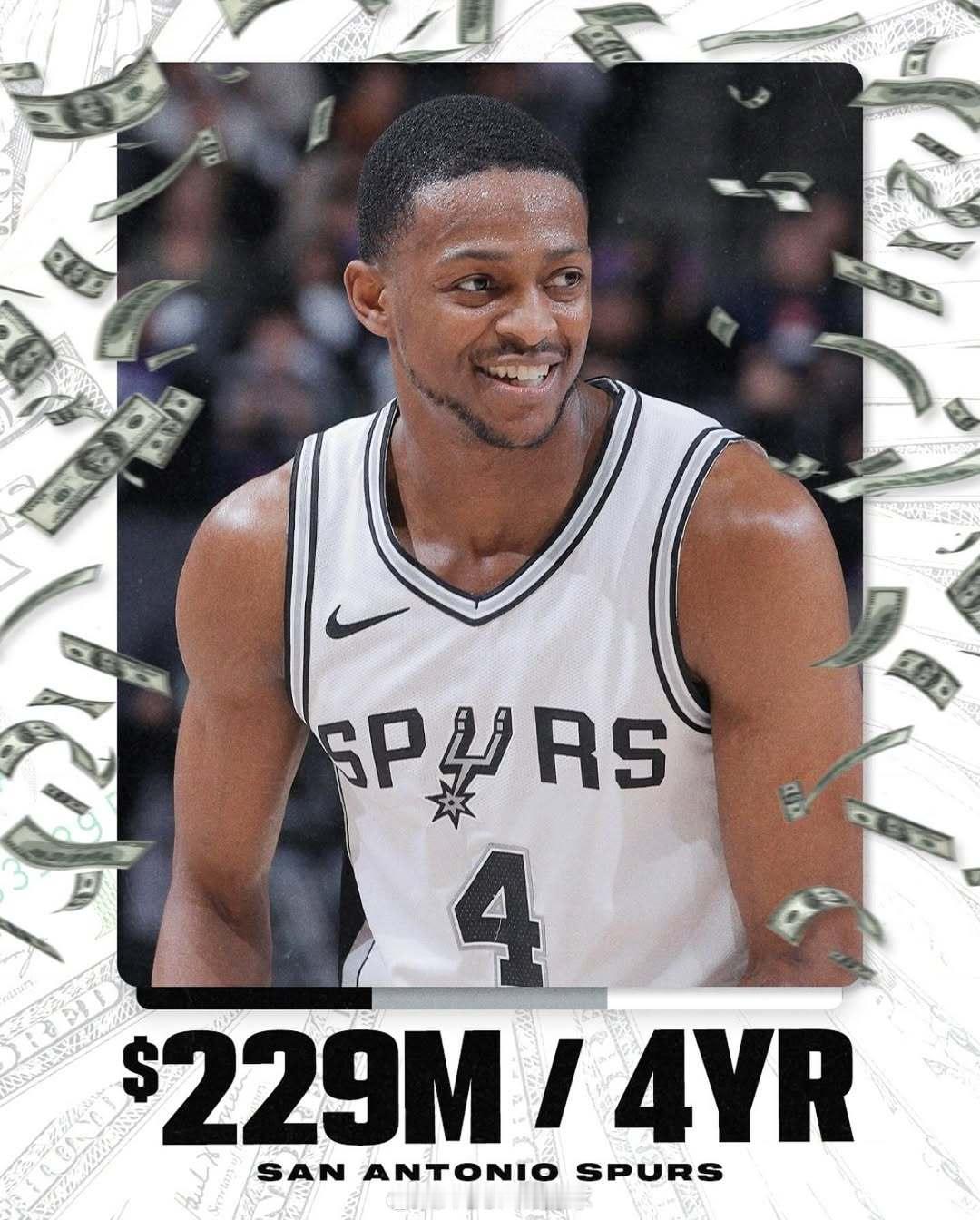 福克斯顶薪续约马刺顶薪4年2.29亿美刀？钱这么不值钱了？nba交易 ​​​