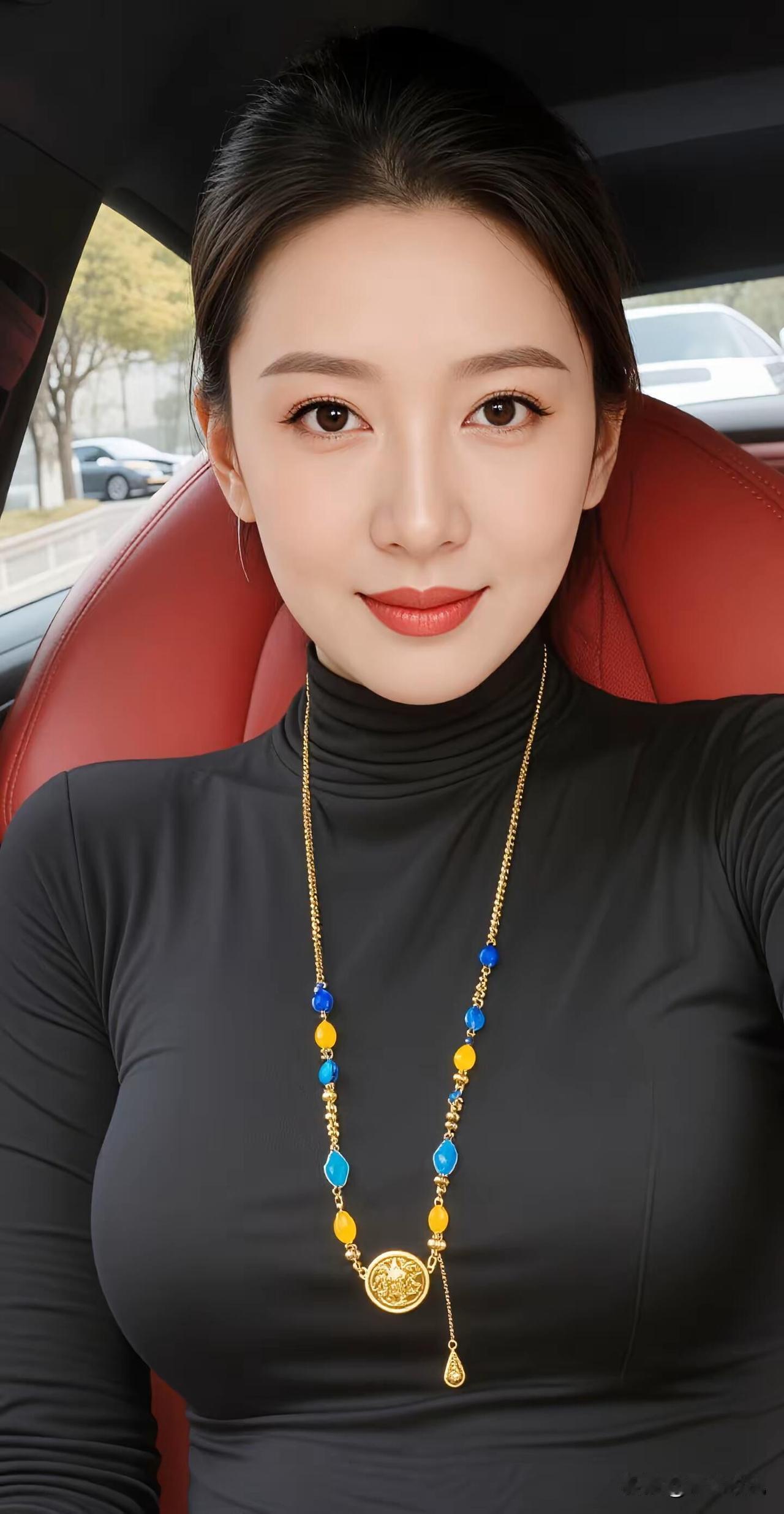 优雅中透着妩媚，微笑中透着性感。