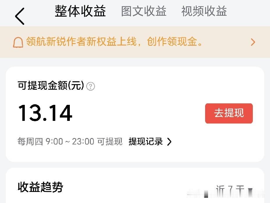 13.14这数字倒是吉利，就是被我狠狠的嫌弃，为什么呢？
这是我今天本不想提现的
