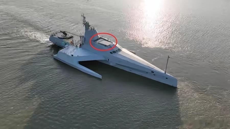 中国的JARI-USV-A“虎鲸”抵达珠海#中国航展#，这是一款采用三体船设计无