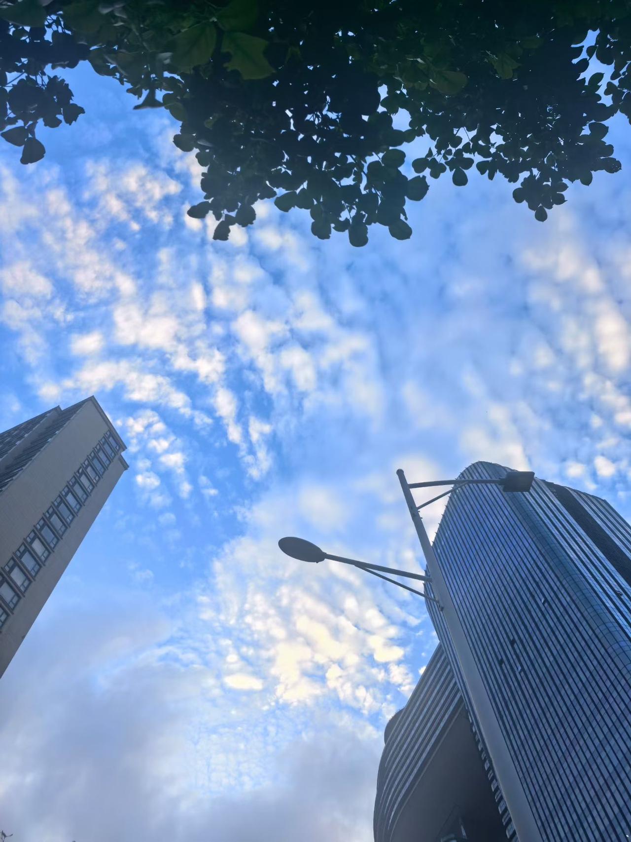 城市天际线下的静谧时光，云朵与高楼相映成趣。怎么样练瑜伽会让人身心放松? 燕郊和