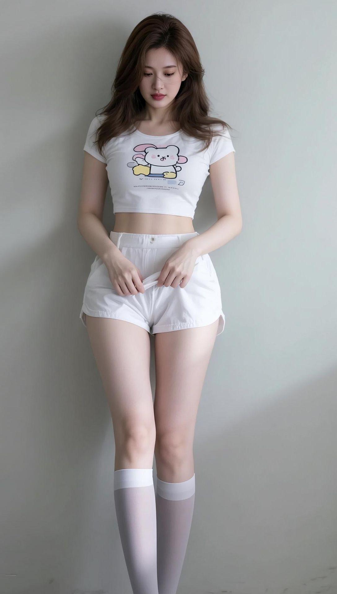 AI甜美短裤写真 抖音ai创作 甜系女孩  热门热歌 甜美女孩穿搭