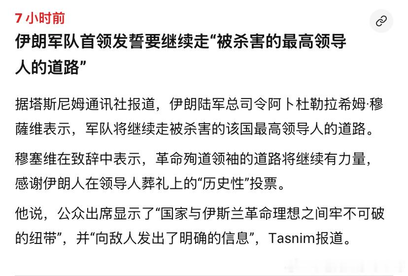 革命理想？他们有什么革命理想？整天就想灭了美国和以色列，伊朗陆军总司令这话说的似