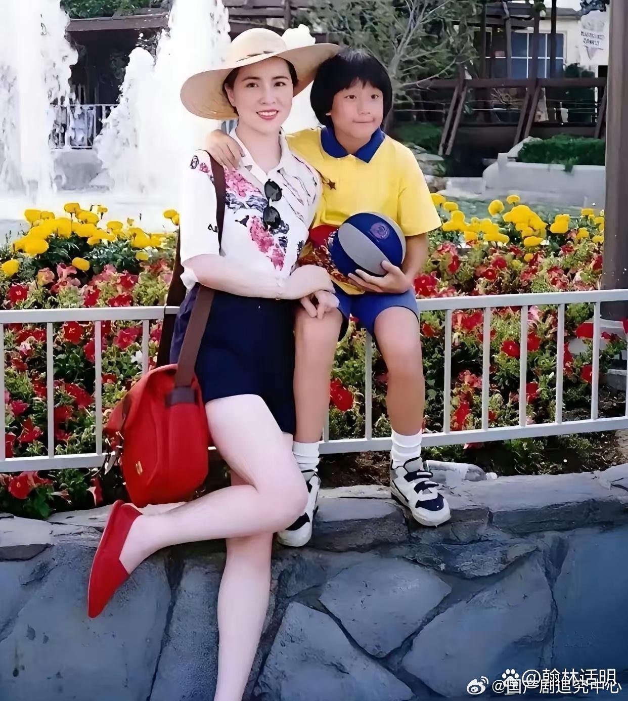 这是39岁的林凤娇和10岁的房祖名，尽管林凤娇当时已经步入中年了，但是颜值依旧很