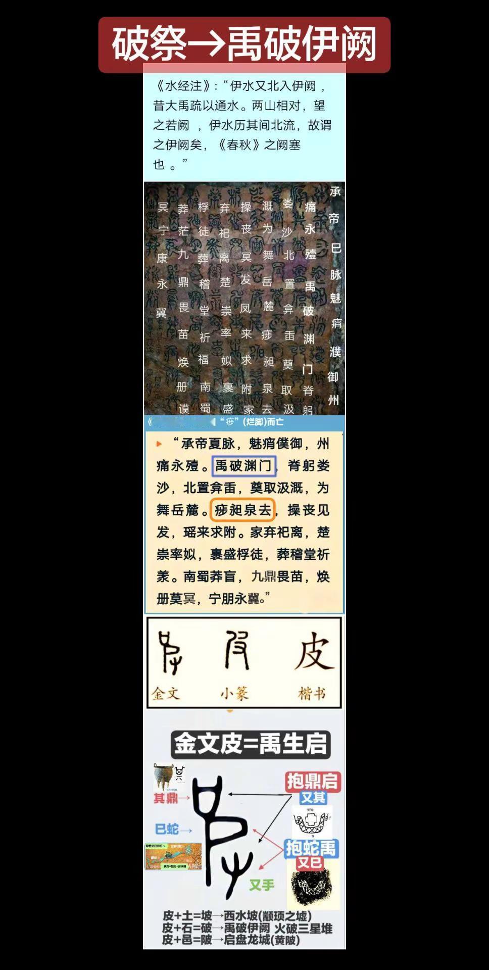 汉字贬破为坏义，岂知夏代破乃禹功！