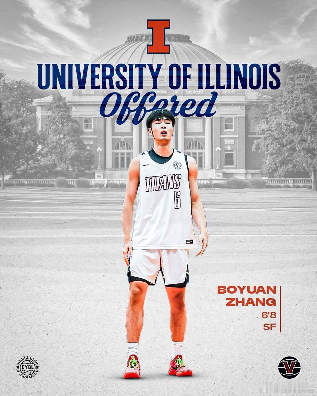 张博源收到伊利诺伊和USC的offer 