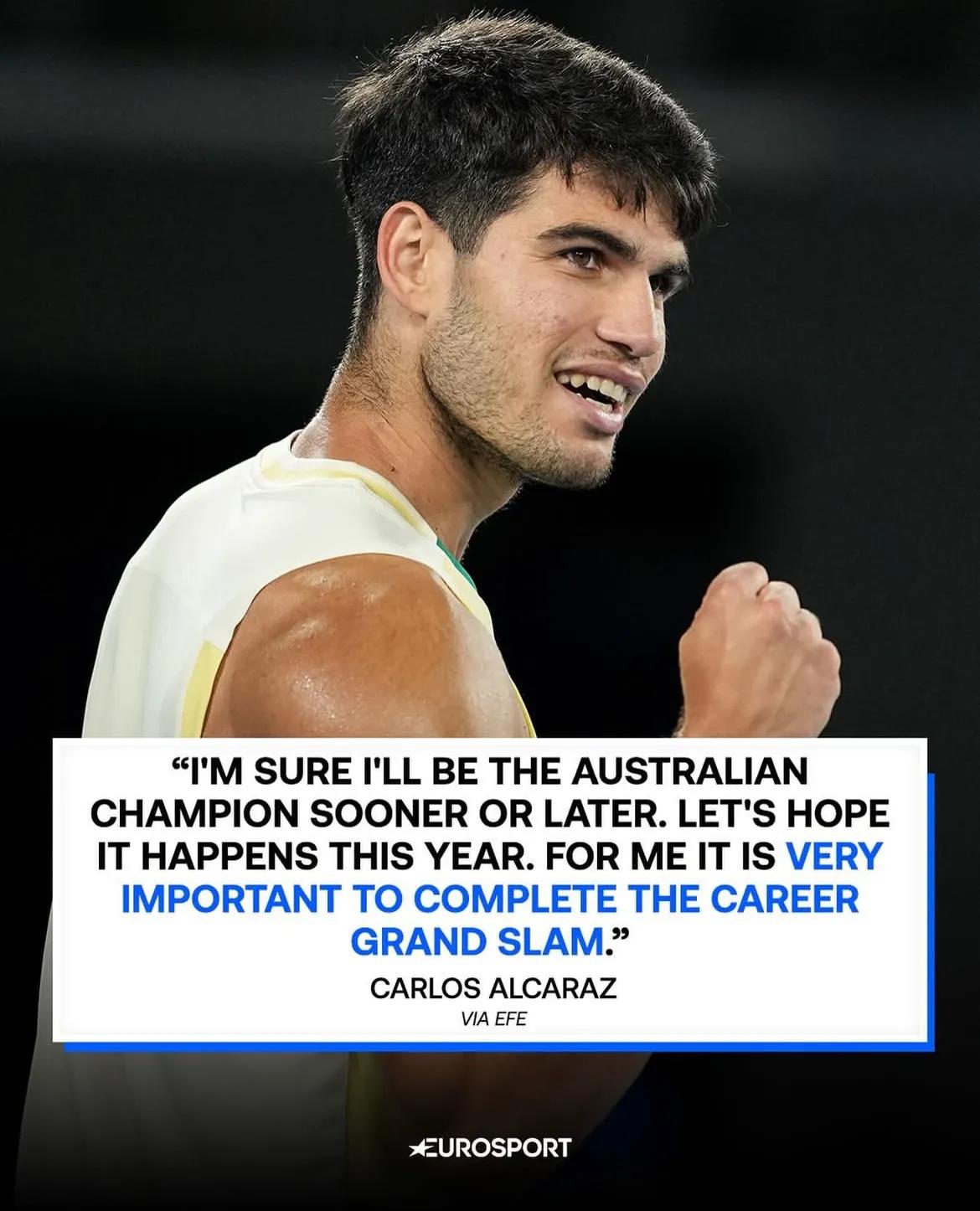 有一说一，只要阿尔卡拉斯不笑的像个憨憨，从侧面看他还是有点小帅的。
严肃一点阿卡