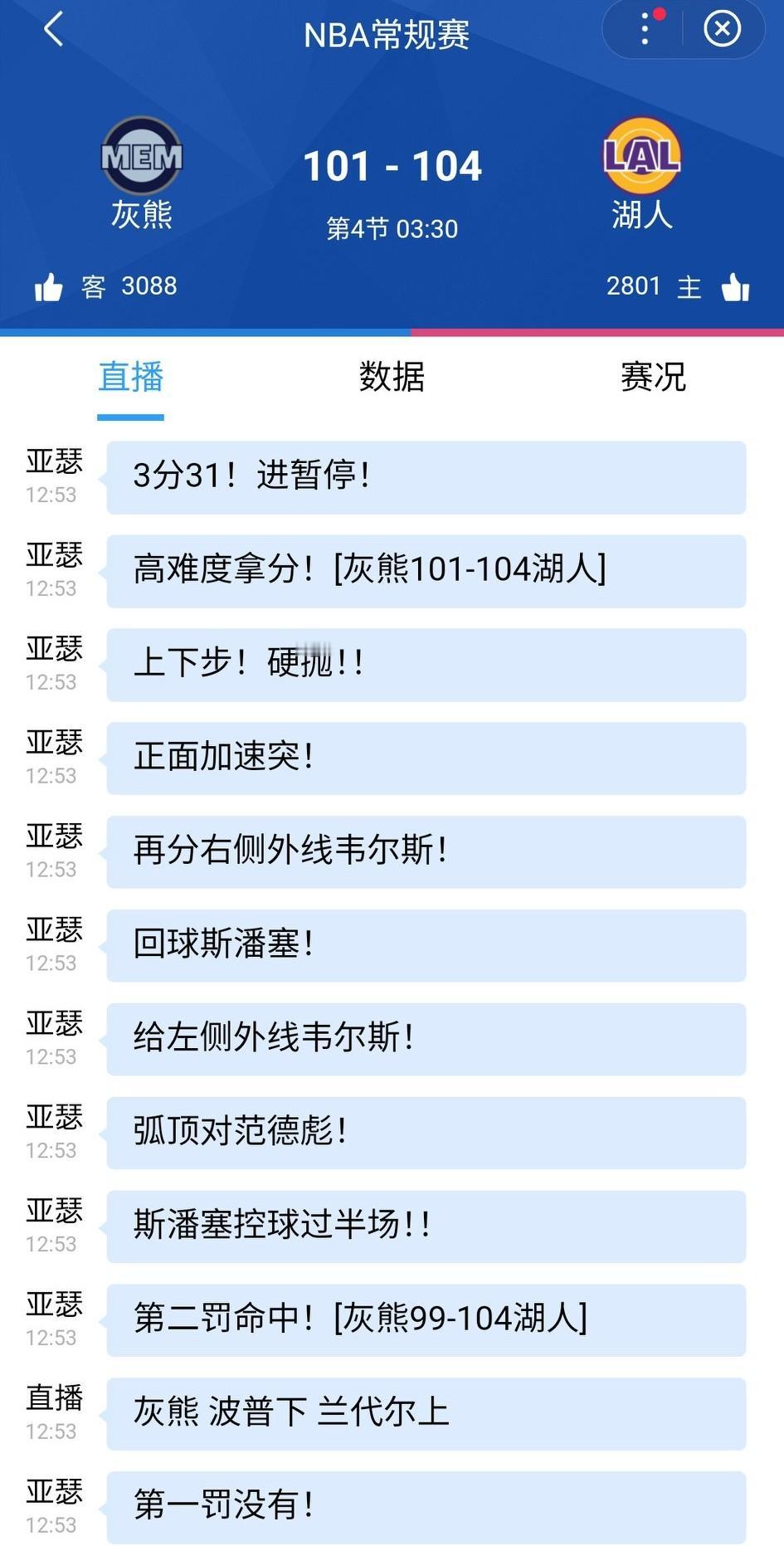 稳住了，湖人本赛季关键时刻赢球率100%，今天不会出意外吧？湖人104-101灰